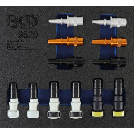 Insert de servante d'atelier 1/6 : Assortiment de bouchons tuyaux diesel et essence 12 pièces (1/4)