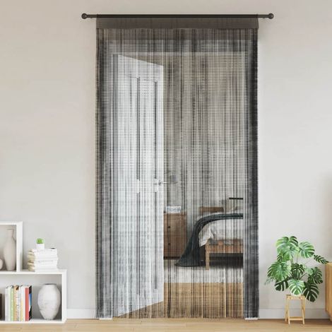 2 pz Tende a Fili 100x250 cm Nere DAS860989 (1/5)