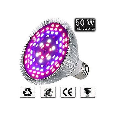 50-W-LED-Pflanzenlampe mit Vollspektrum, 78 LEDs, geeignet für Pflanzen im Gewächshaus, Zimmerpflanzen und blühende Blumen