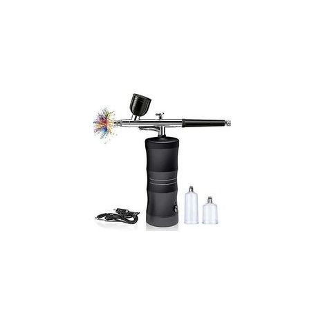 Kit aérographe avec compresseur portable sans fil Mini Air Brush Kit pour peinture, tatouage, nail art, mode, maquillage, décoration de gâteau, barber