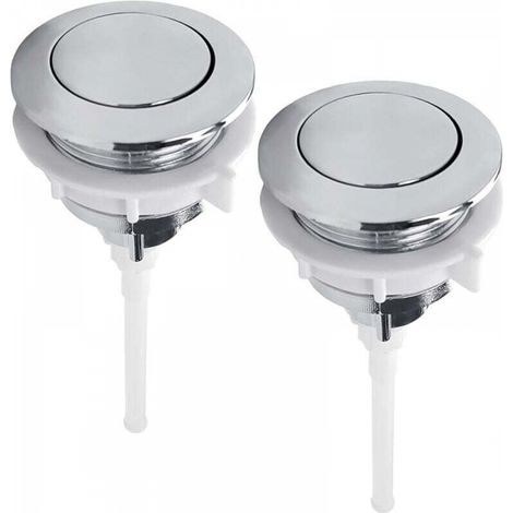 Lot de 2 boutons-poussoirs unipolaires, bouton de chasse d'eau double, accessoires pour réservoir de toilettes interrupteur à poussoir simple 38 mm (1/5)