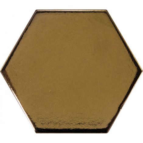 Carrelage mur hexagonal or doré blanc 12,4x10,7 cm SCALE HEXAGONE METALLIC (vendu par boite de 0,61m2)