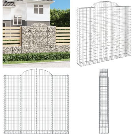 Panier de gabions arqué 200x50x180/200 cm Fer galvanisé - Paniers De Gabions - Mur De Gabions - Clôture De Jardin - Décoration Extérieure - Barrieres Jardin - Home & Living (1/5)