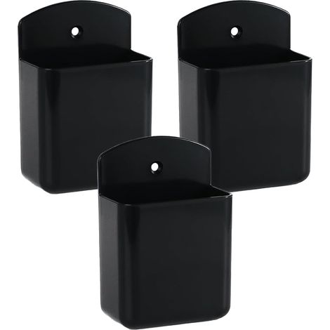 3PCS Porte-stylo Mural,Boîtier De Télécommande Mural Support,Range Telecommande Mural,Support Mural Auto-adhésif,Organisateur Mural Noir,Convient à la Maison, Au Bureau, Au Casier (1/5)