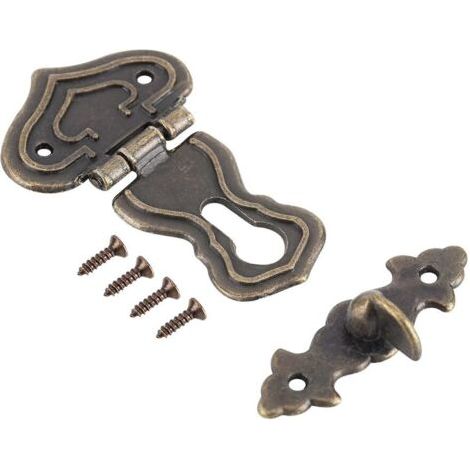 royaluxe-Serrure à Verrou en Bronze Serrures D'armoire Crochet à Loquet Style Antique pour Petites Boîtes à Bijoux pour Valises et Placards, 10 Pièces