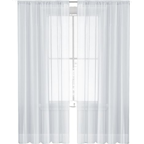 EINNENFFER Halbtransparente, einfarbige Voile-Gardinen - 2er-Set, 80 cm x 200 cm, für Wohn- und Schlafzimmer, dekorativer Tüll, ideal für Weihnachten und andere festliche Anlässe
