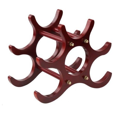 Botellero de madera maciza AIDUCHO, estante para vino tinto, soporte para exhibición de vino, botellero creativo, botellero de estilo europeo para decoración de colección de vinos, bodega, bar (6 bote (1/5)