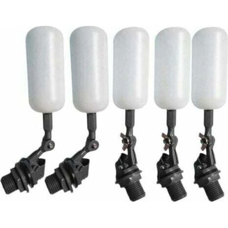 5 Pcs Eau Flotteur Valve Automatique Abreuvoir Bol Remplir Réservoir d'alimentation Eau pour Abreuvoir Aquariums Aquaculture Blanc (1/4)