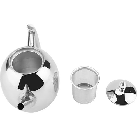 Théière en acier inoxydable, bouilloire à thé/café/eau avec filtre à mailles amovible (1500 ml) (1/5)