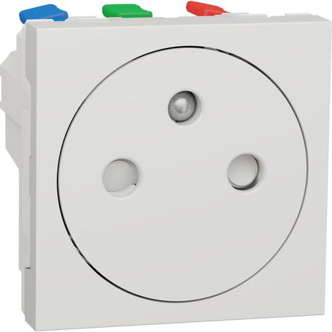 Unica - prise 2P+T - FR - 90° - goul - affleur - connex rap - Blanc - méca seul (NU305218T) (1/5)