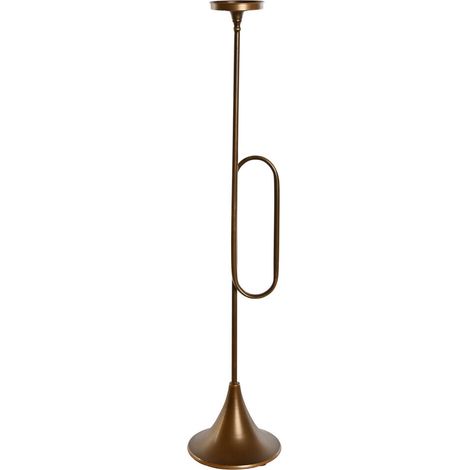 Portavela Metal 21X21X98 Trompeta Dorado (1/4)