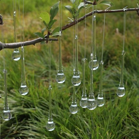 Set of 12 Christmas decoration pendants in the shape of ice drops - Glass hanging pendants (1/5)