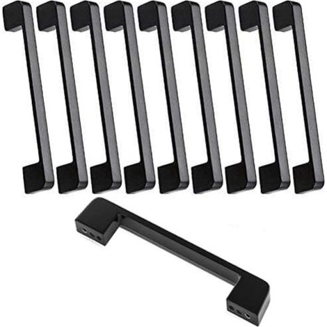 10 maniglie per mobili, interasse 160 mm, maniglia per porta da cucina nera, maniglia per barra per mobili, maniglia da cucina nera 160 mm