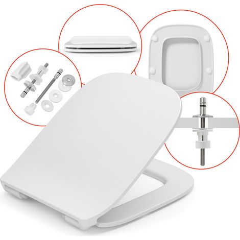 Abattant WC SLIM pour ROCA DEBBA – fermeture amortie, antibactérien, déclipsable