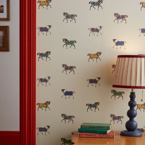 Papier peint intissé géo Joules Regal Horse Print 1005 x 52cm Multicolore