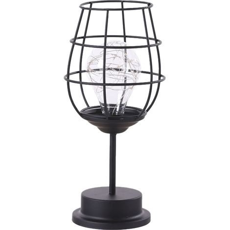 Lanterne décorative à ampoule en cage, lampe pour chambre, cuisine, mariage (1/5)