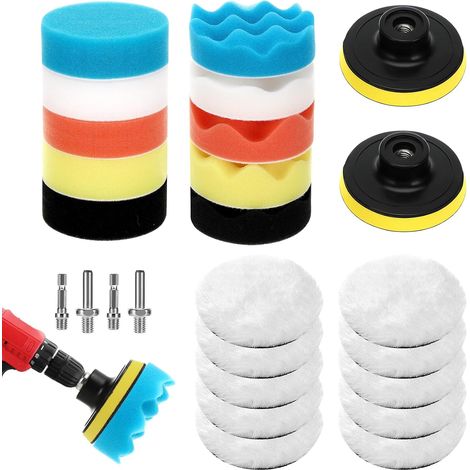 26 Pièces Éponge de Polissage Kit,Kit Polissage Voiture (1/5)