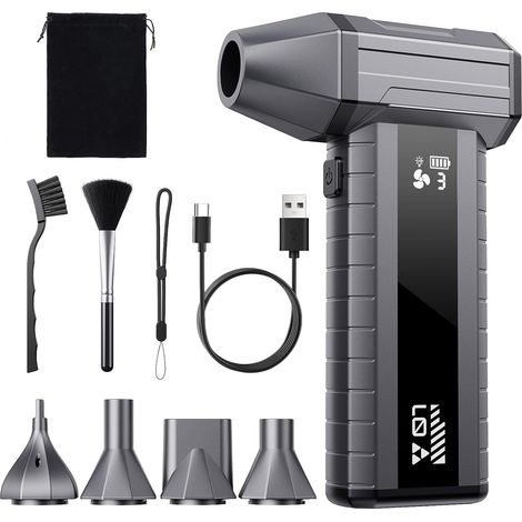 Souffleur Air Comprimé Sans Fil – Mini Souffleur Puissant 200 000 tr/min, Souffleur Batterie 10 500 mAh pour Nettoyage PC (1/5)