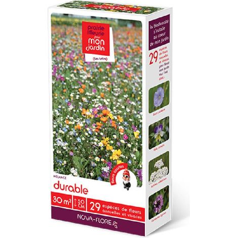 Prairies fleuries – Graines de fleurs pour prairie durable 30 m² – Semis de mars à juin – Floraison 3 mois – Achat Nature
