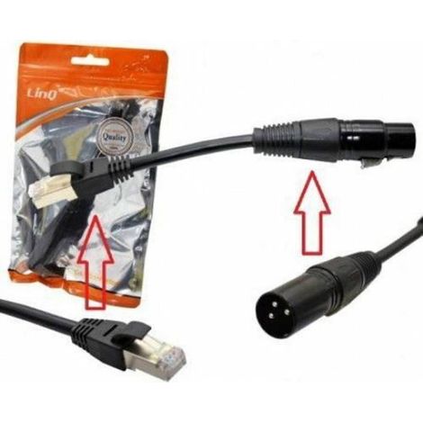 Trade Shop - 15 cm XLR-Stecker auf RJ45-Stecker DJ-LAN-Audio-Adapterkabel KL-9237 -