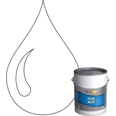 Peinture - POK - POK MIX Noir & Blanc - Acrylique Satinée - 1L - RAL 9010 - Multi-supports (1/4)