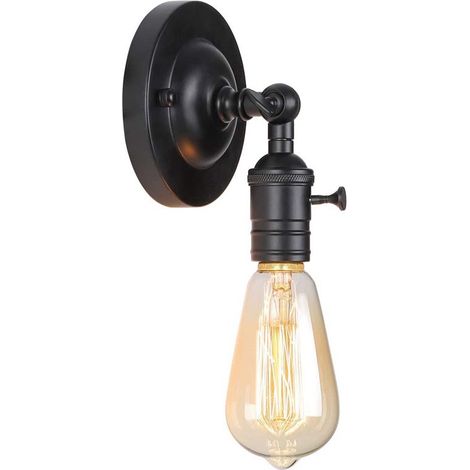 Applique Murale Industrielle Interieur Avec Interrupteur Noir (1/5)