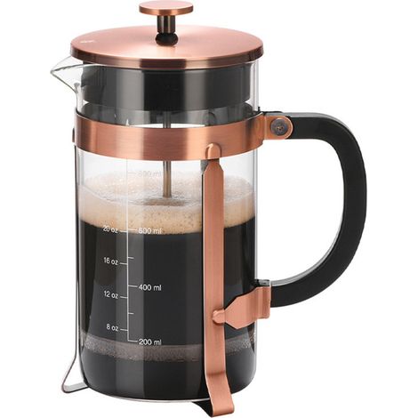 Beyamis Cafetière à piston en verre (600 ml, bronze) (1/5)