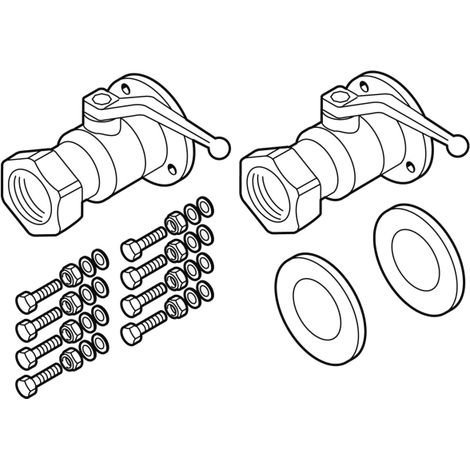 Kugelhahn-Set für Heizkreis bei WWP S 75,90 und WWP W 95,120 ID(H) - 50900102252 von Weishaupt