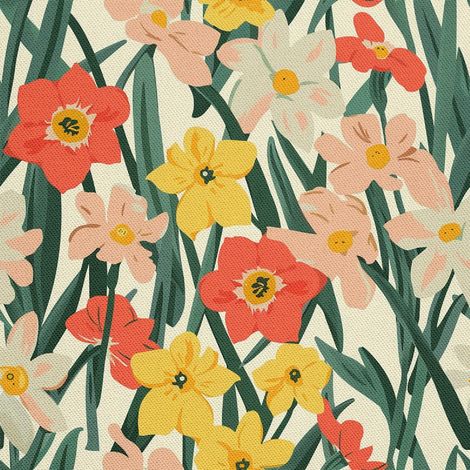 Tela decorativa para exteriores Oxford - Motivo primaveral I DX7481 (1/5)