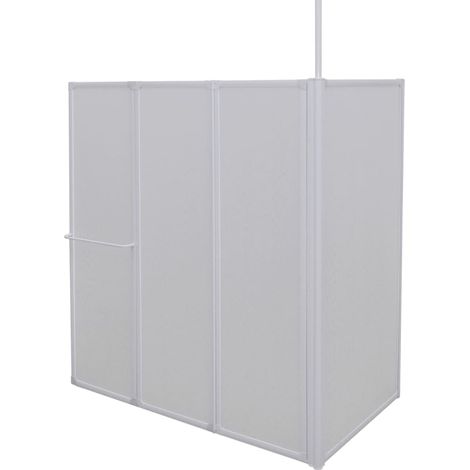 Pare baignoire en L 70 x 120 x 137 cm 4 panneaux pliables