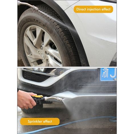 2-in-1-Hochdruckreinigungslanze mit tragbarem Sprühgerät, verstellbarer Düse und Schaumkanister für Autowäsche und Gartenarbeit. (1/5)