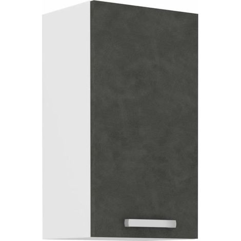 Hochschrank mit 1 Flügeltür - Mattgrau - L 40 x T 31,6 x 72 cm - LASSEN