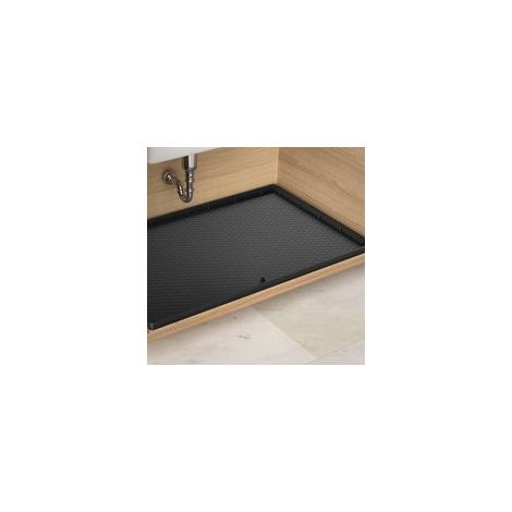 Tappetino sottolavello, 86,4 x 55,9 cm, rivestimento in silicone per mobili con foro di drenaggio, impermeabile e facile da pulire, tappetino per mobili da cucina, bagno