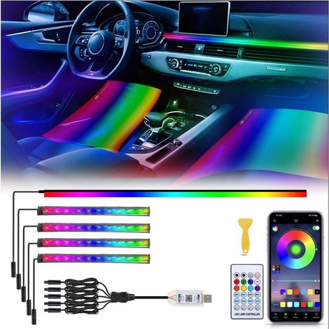 Auto Ambientebeleuchtung LED Streifen 5in1 RGB Innenraumbeleuchtung APP USB Fernbedienung (1/5)