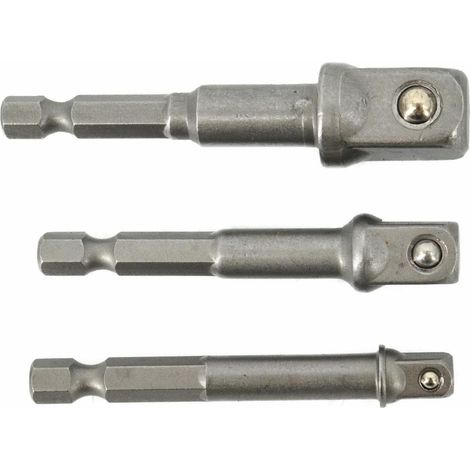 Adaptadores para Cabezas Hexagonales AWTOOLS 1/4" - 3/8" - 1/2" (3 piezas), herramientas de alta calidad, ideales para trabajos de precisión, duraderas y resistentes, perfectas para reparaciones