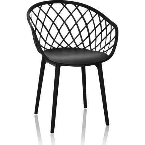 Chaise visiteur/chaise Ă coque BEGIO B plastique noir hjh OFFICE (1/5)