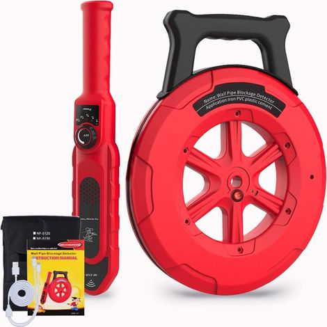 Pipe Blockage Detector, Water Locator Underground Diagnostic-Tool Wall Scanner Pipeline Blocking Clogging Plumbers Instrument For Metal PVC Pipes (20M) 20m - (1/5)