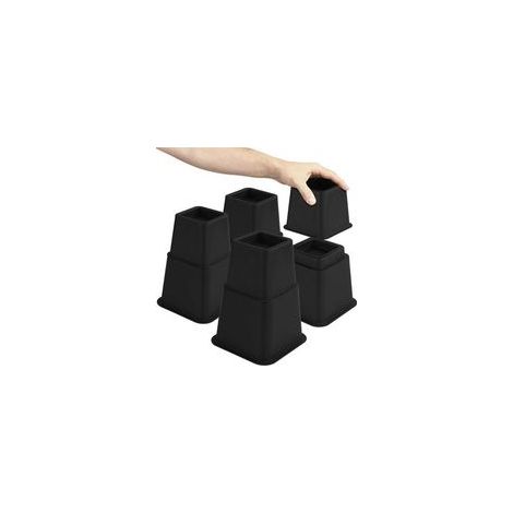 Lot de 8 rehausseurs de meubles réglables 7,6 à 20,3 cm – Plastique robuste – Capacité jusqu'à 600 kg – Compatible avec la plupart des meubles (1/5)