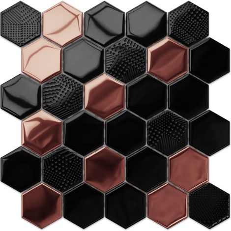 Ilcom – Mosaïque en verre trempé pour salle de bain et cuisine – Dimensions 24.7cm x 25.5cm – Résistante à l'eau et à la chaleur – Facile à couper (1/5)