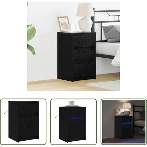 Rangement chambre - Cabinet de chevet Chêne noir 38 x 34 x 61 cm Bois d'ingénierie (1/5)