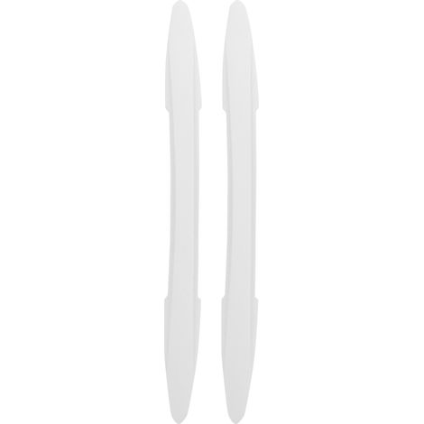 Lot de 2 protections de pare-chocs, bandes de protection d'angle de portières avant et arrière, style fibre de carbone blanche, universelles (1/5)