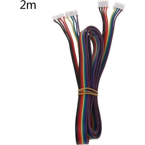 Schrittmotorkabel XH2.54 4-polig auf XH2.0 6-polig, 2 m, für Nema 17, 3D-Drucker, CNC, weiblicher Stecker, Flachkabel, lange Lebensdauer