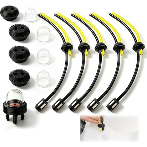 Kit Durite Essence - 5 Tuyaux - Caoutchouc Flexible - Filtre et Poire - Tondeuse Débroussailleuse - Moteurs 2 et 4 Temps (1/5)
