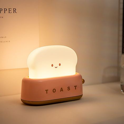Lampe Veilleuse Forme De Toasteur - 3000 K - Autonome USB-C - Minuterie De Sommeil - Pour Chambre À Coucher - 1 Pièce (1/5)