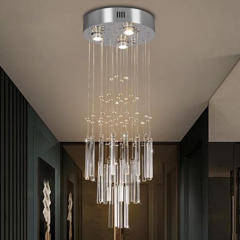 1 Lustre Cristal 3 Niveaux Design Moderne Éclairage Intérieur Entrée Couloir Salle De Bain