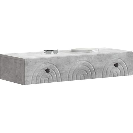 Maison Exclusive - Tavolino da Parete Laterale Grigio Cemento 87,5 x 34,5 x 17 cm