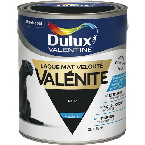 Peinture Laque Valénite Mat Noir 2 L - Dulux Valentine