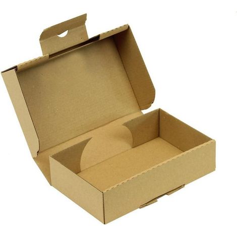 Klappschachtel 1-wellig Maße 182x108x45mm A6 Qualität 1.3E Steckverschluss braun (1/3)