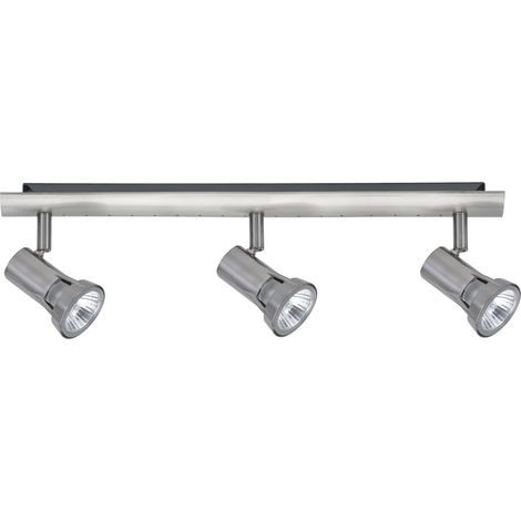 Spotlights Teja Réglette 3x50W GU10 Nickel satiné 230V Métal 66314