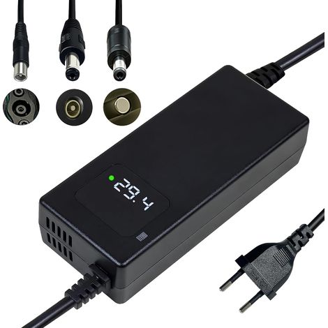 Chargeur Batterie 54.6V 2A, pour Batterie Lithium 48V, avec Affichage LED et Multiples Fonctions de Protection et de réparation, équipé de connecteurs RCA 8mm, DC 5.5 2.1mm (1/5)